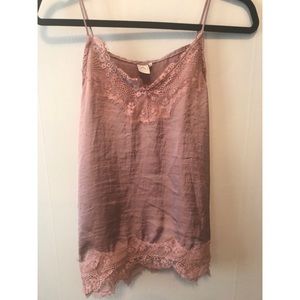 Lace & silk tank